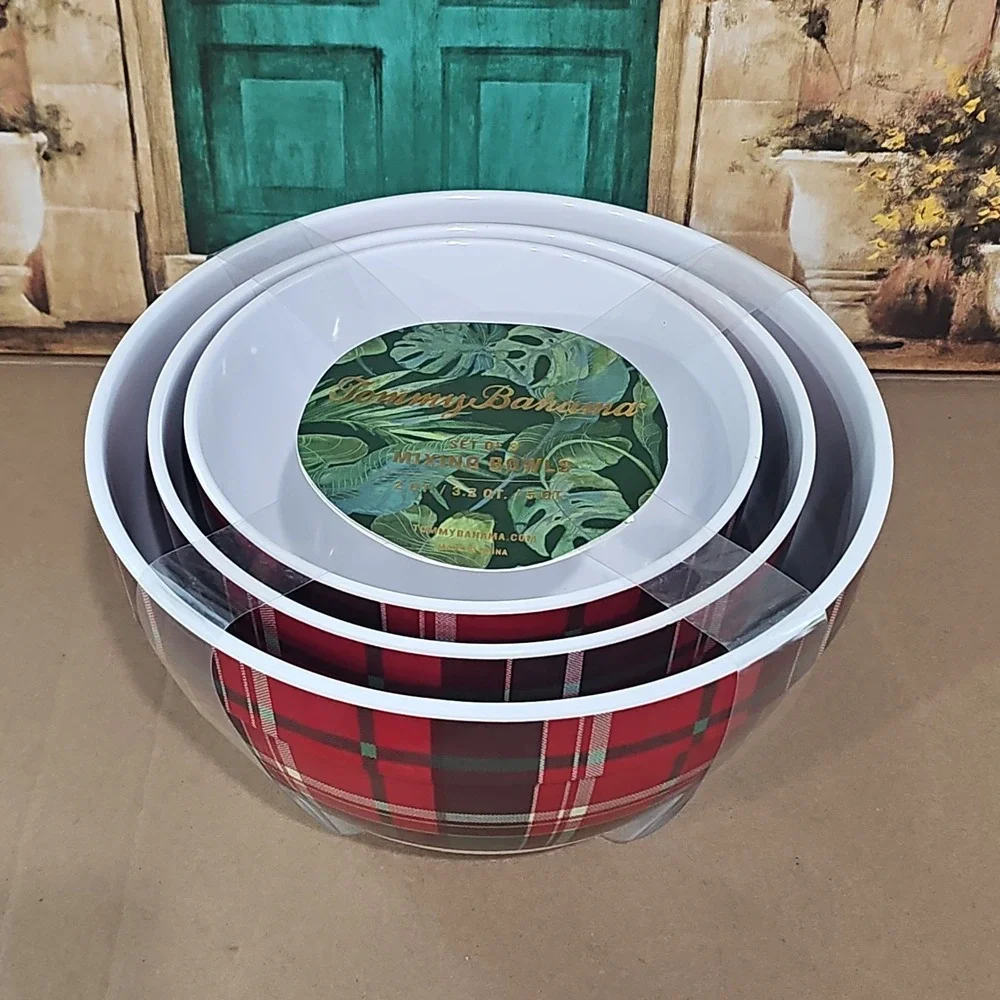 Tommy Bahama Set Of 3 Mixing Bowls 2qt, 3qt, 5qt